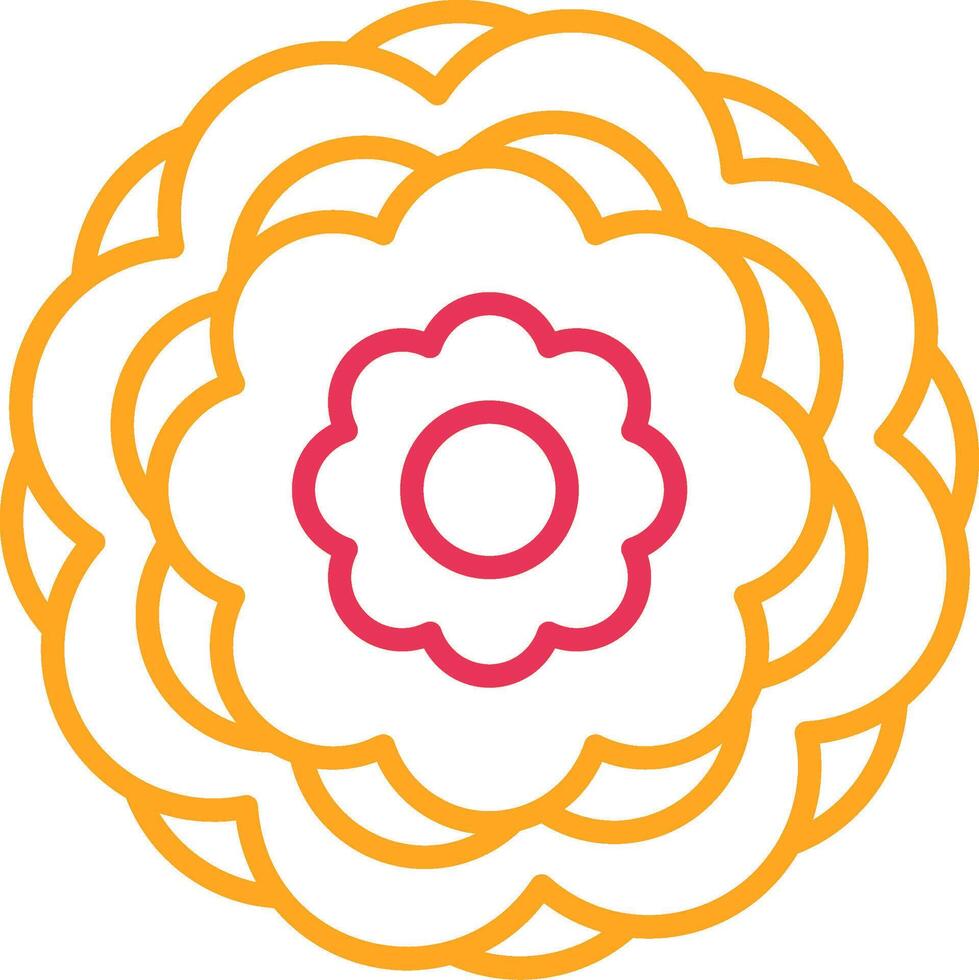 Peony Line Two Color Icon vector
