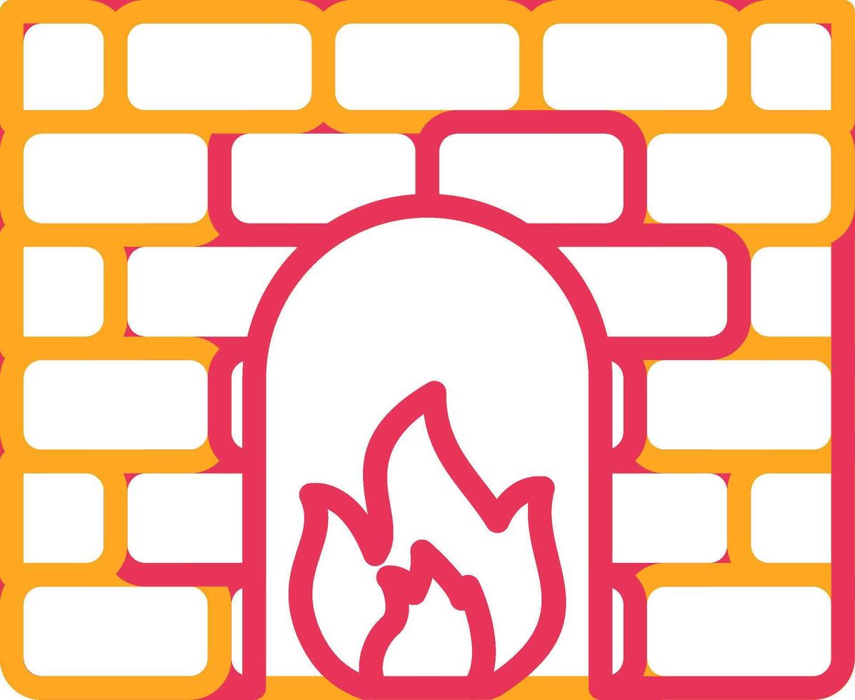 Firewall Line Two Color Icon vector