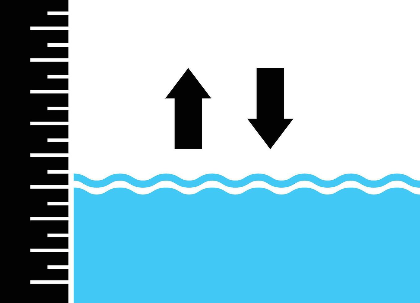 Sea Level icon. Rising water level measurement sign. Insurance sea level symbol. flat style. vector
