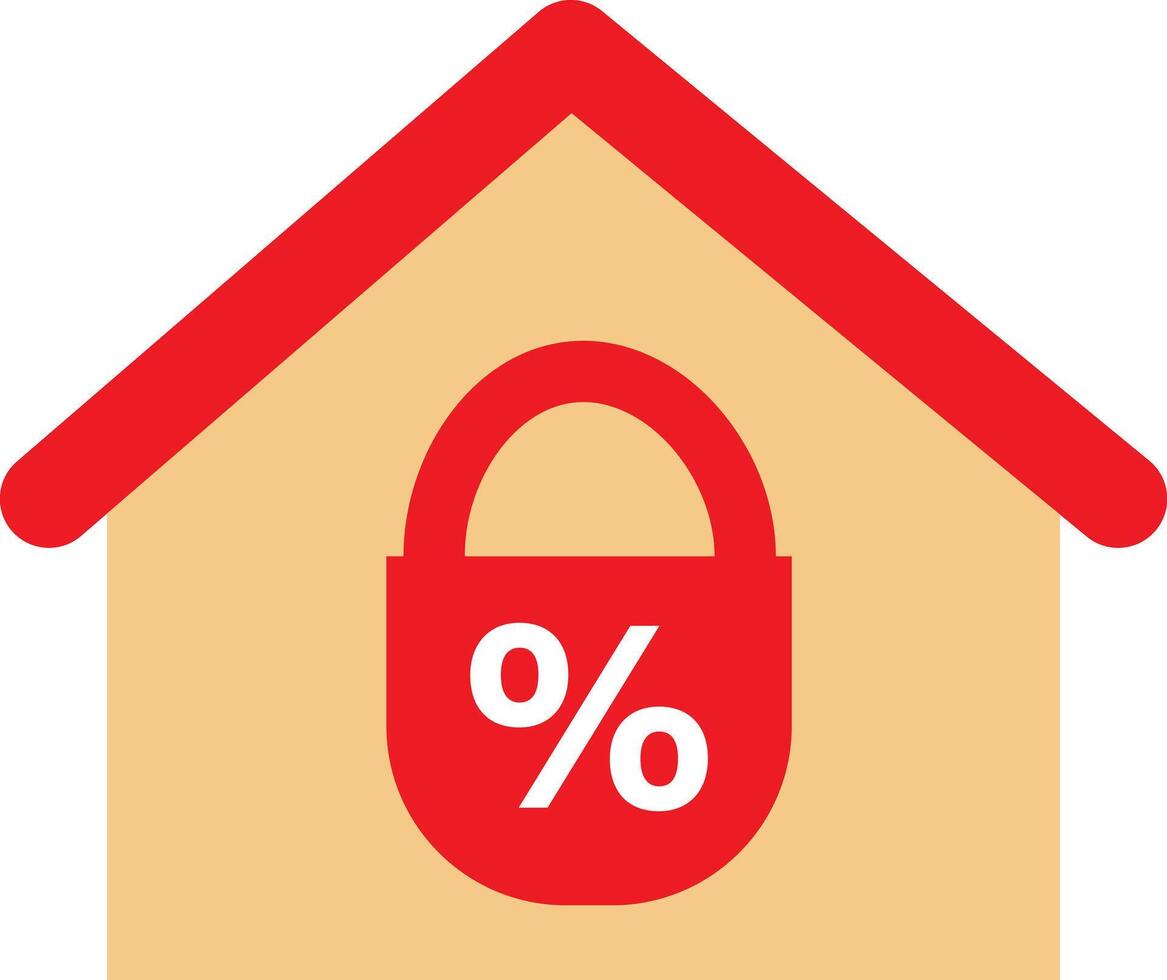 Fixed rate mortgage icon. Fixed and high interest rate sign. Fix interest rate symbol. Locked percentage logo. flat style. vector