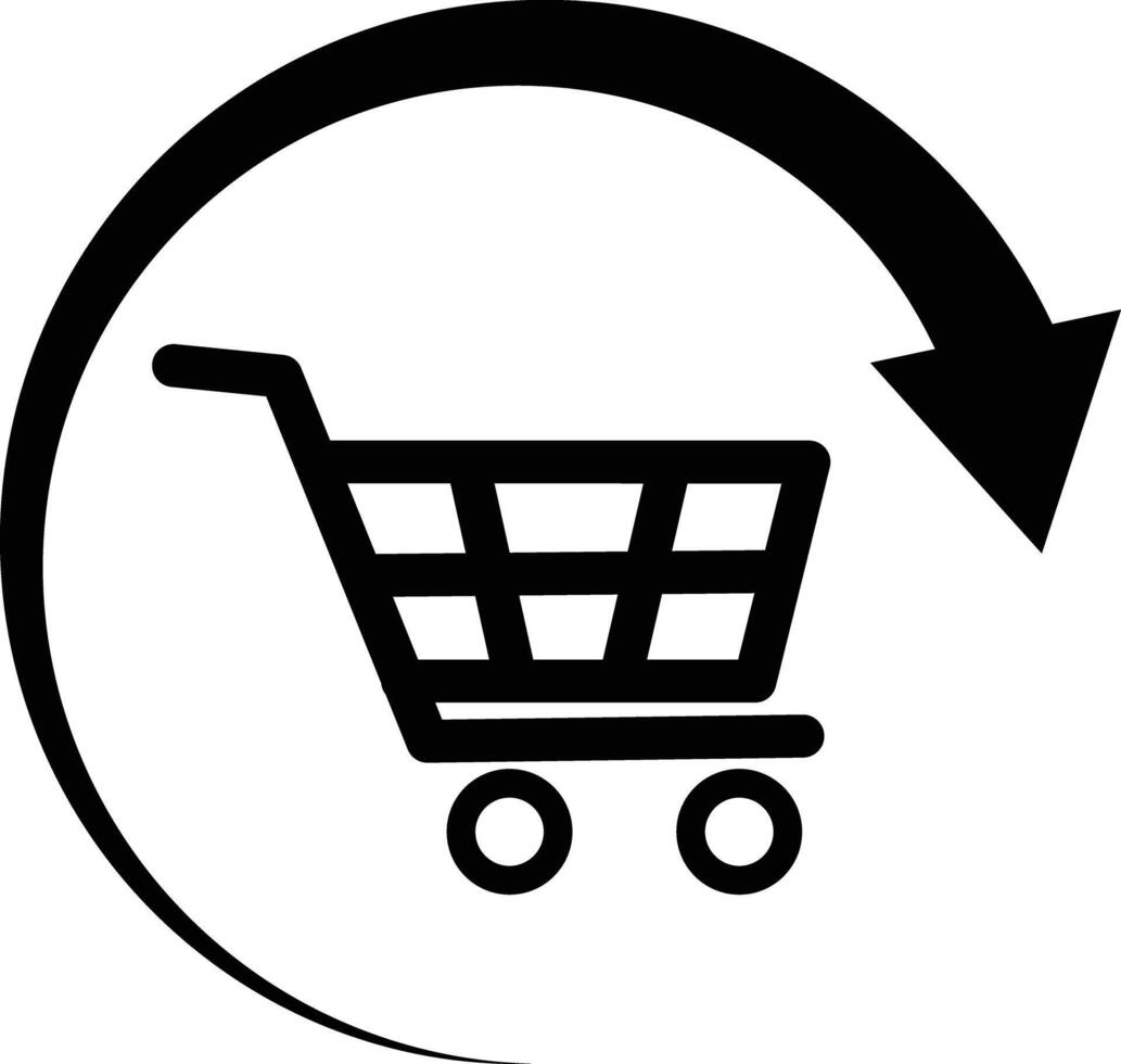 Repeat shopping cart icon. Online shopping and E-Commerce activity sign. flat style. vector