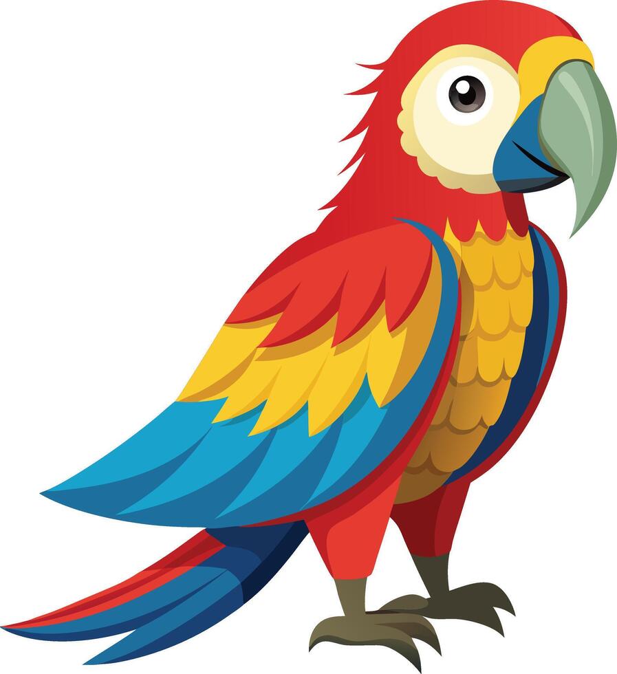 Tropical Parrot Full Body Available on EPS File vector