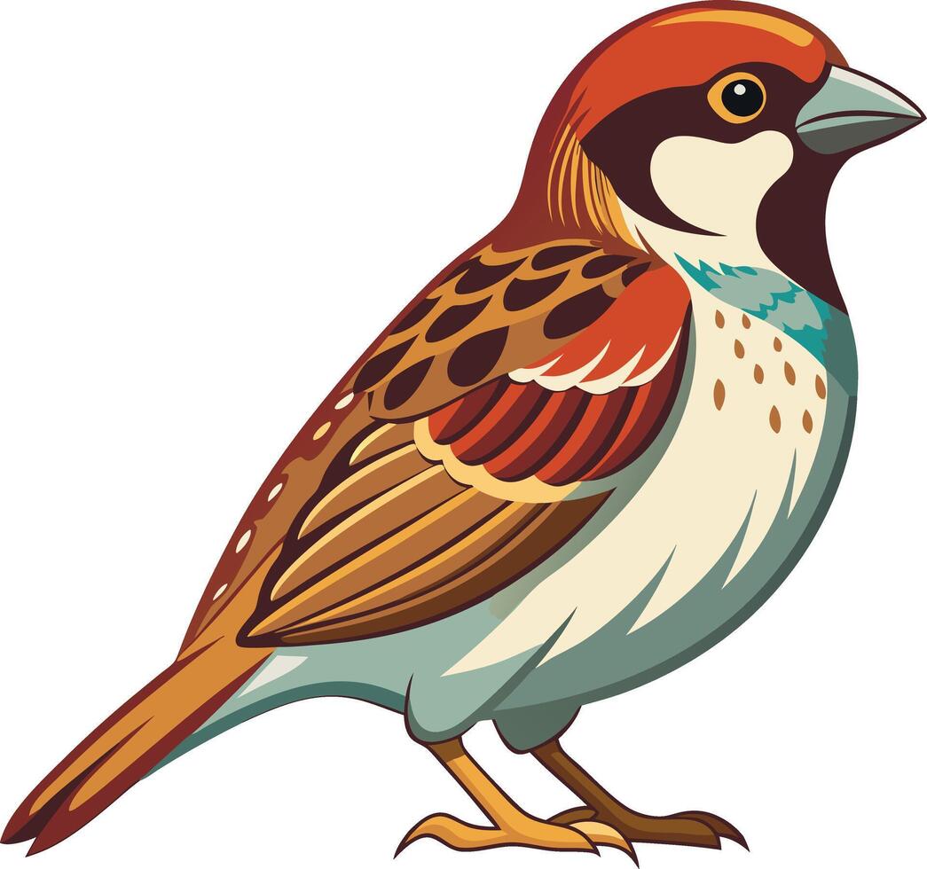 Charming Sparrow - Available on EPS File vector