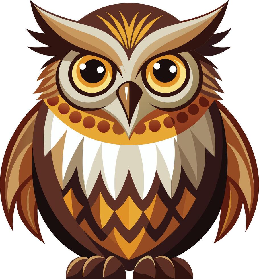Majestic Owl Full Body Available on EPS File vector