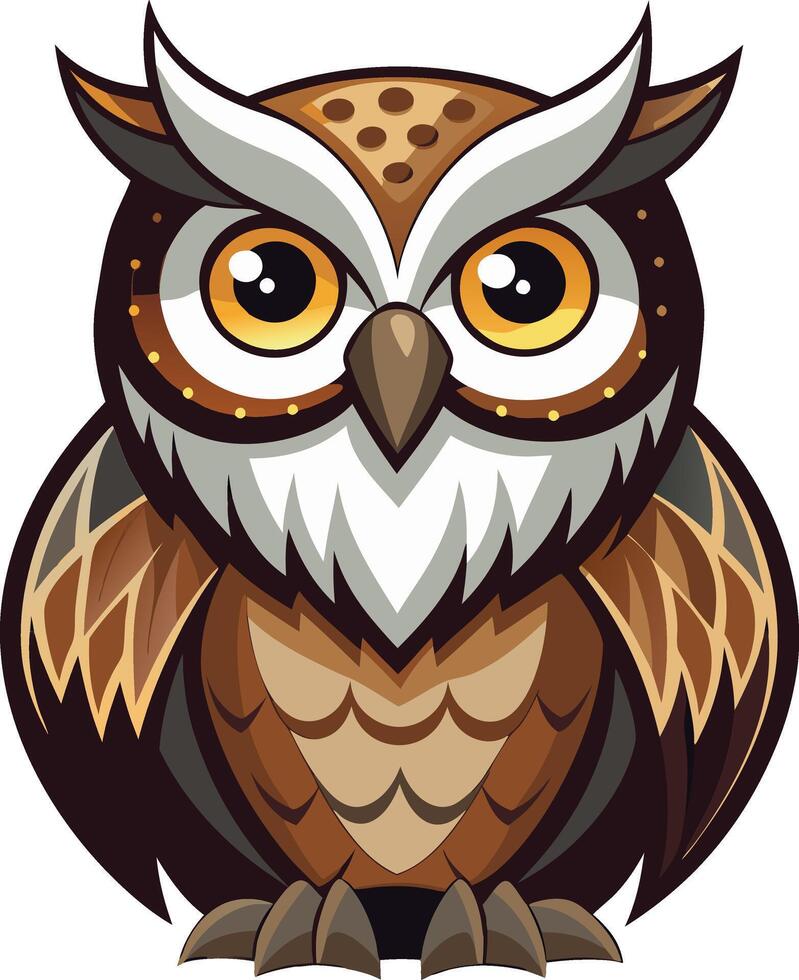 Wise Owl Full Body Available on EPS File vector