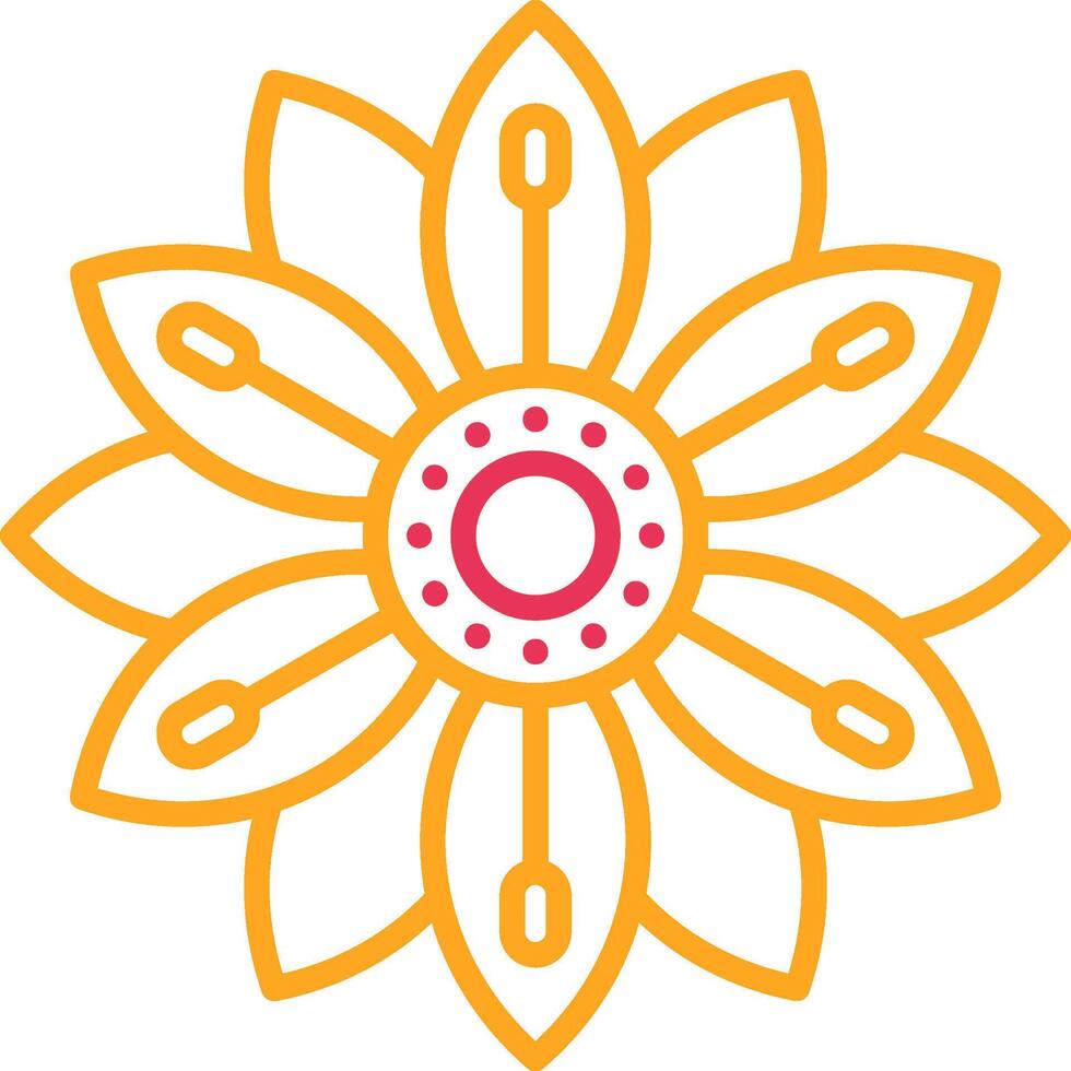 Tiger Lily Line Two Color Icon vector