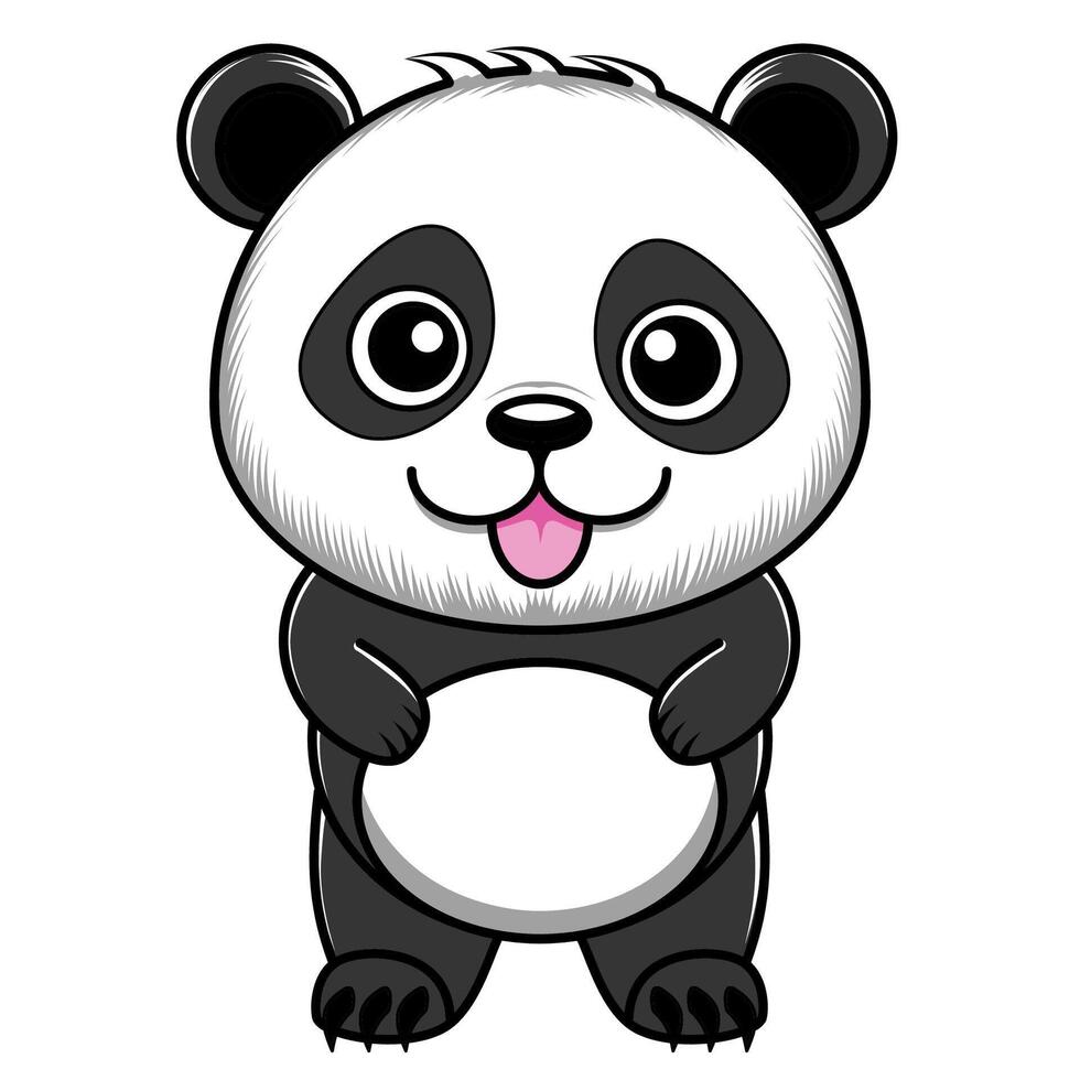 Cute Cartoon Panda vector