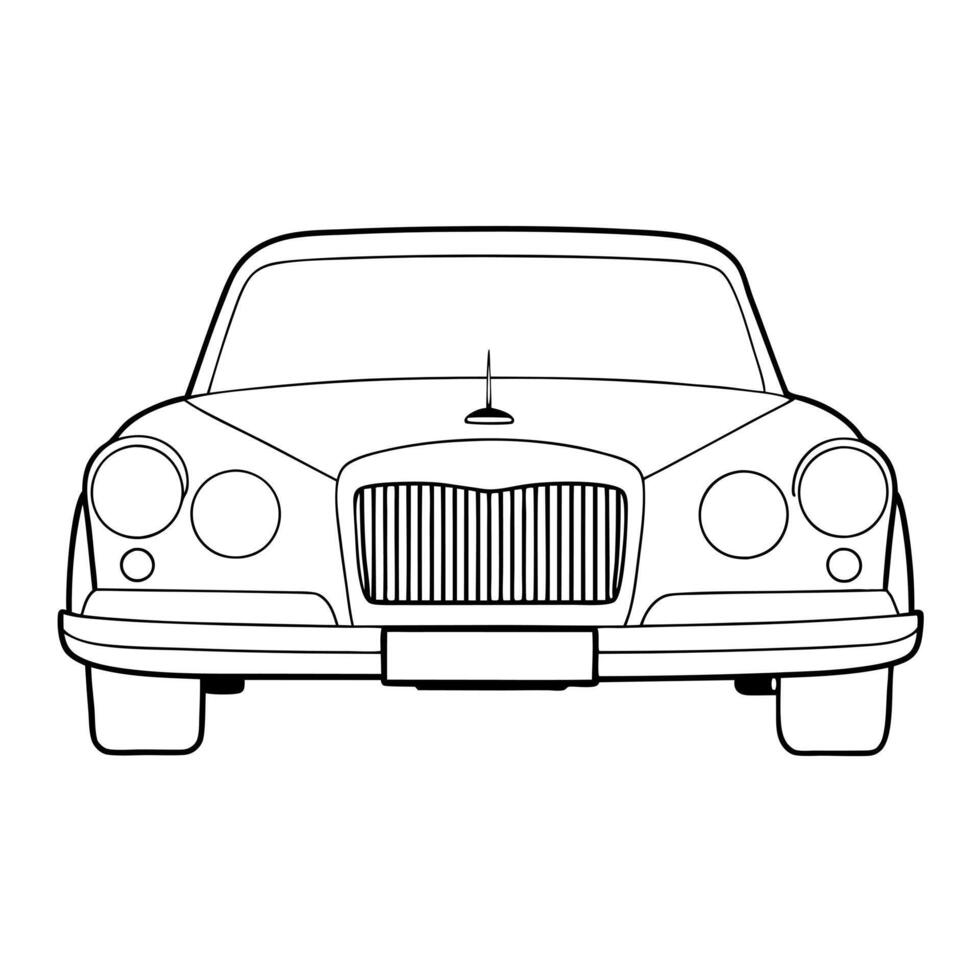 A drawing of a car on a white background vector