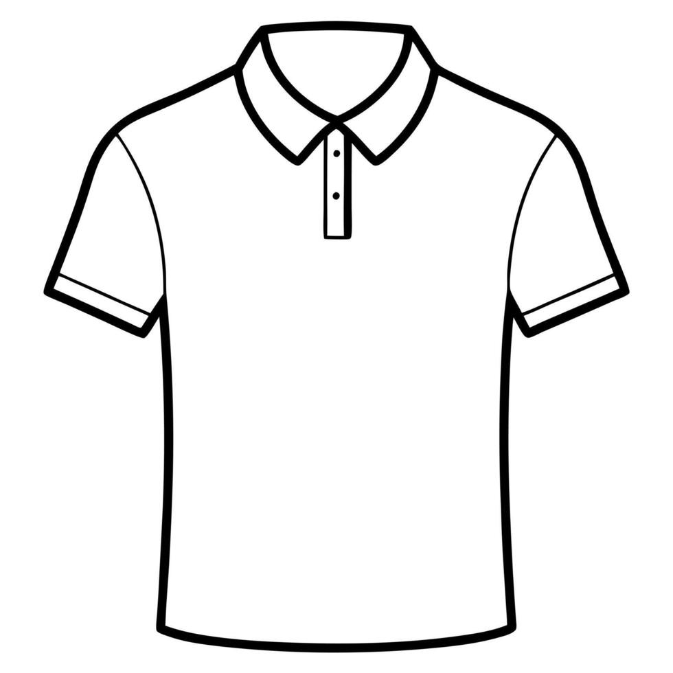 A polo shirt outline on a white background vector