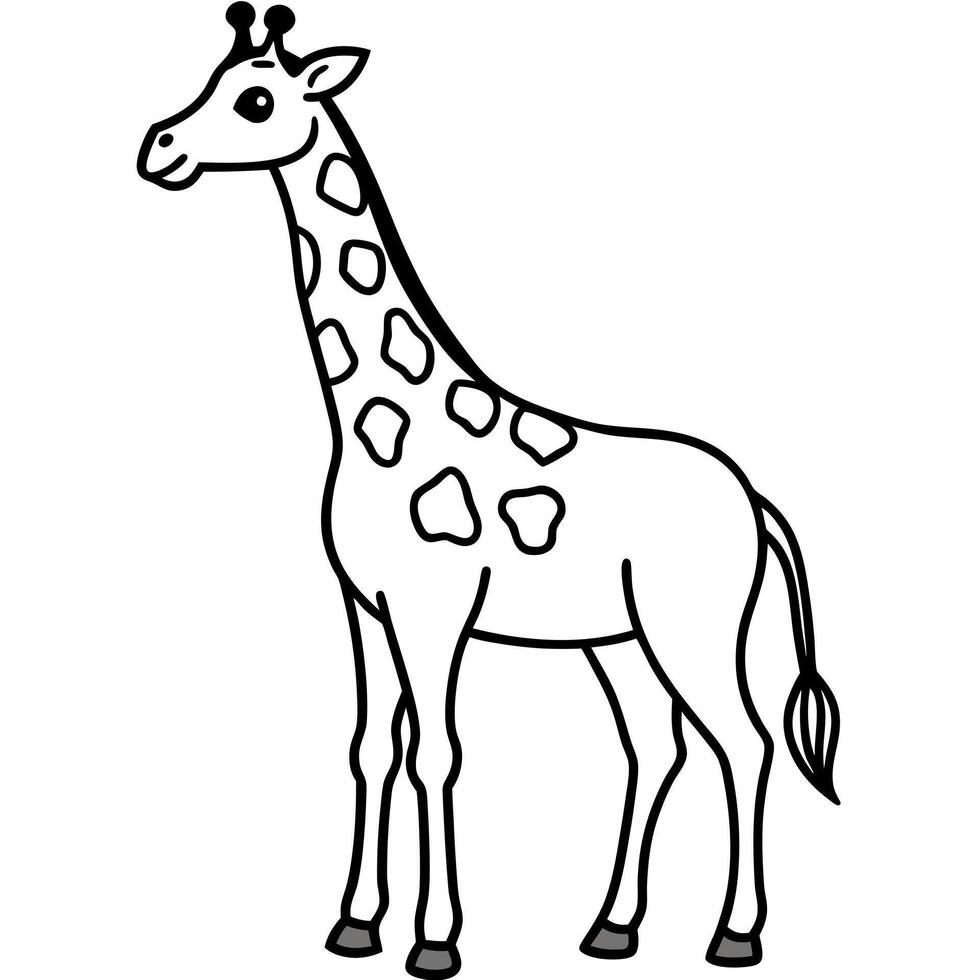 Giraffe coloring pages vector