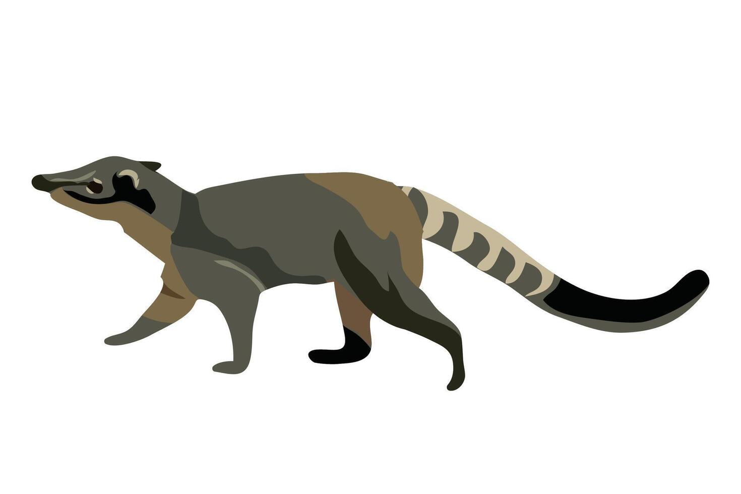 tejon animal which is translated as badger. walking on a ground. illustrated in cartoonish style vector