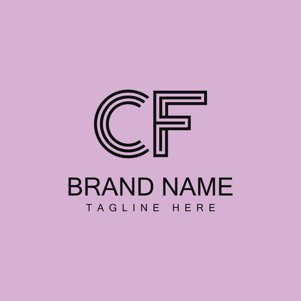 Abstract letter CF logo and icon design, with template vector
