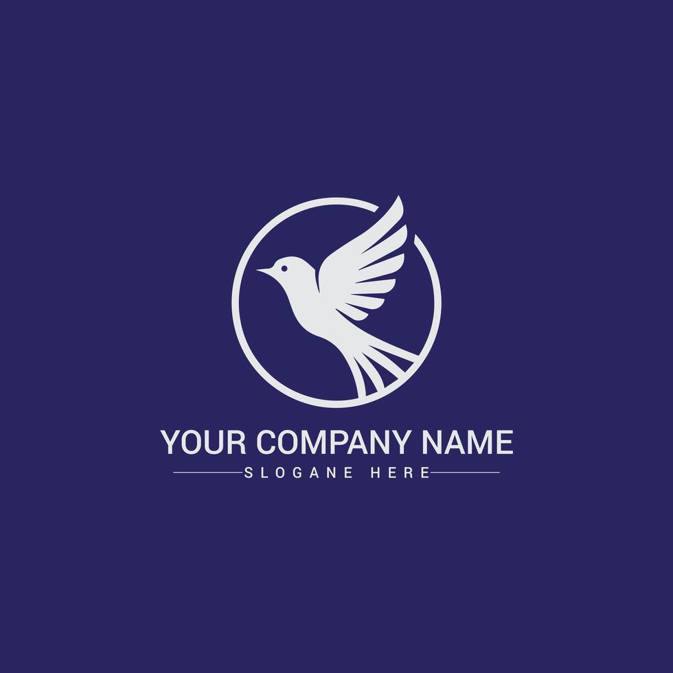 Minimalist Flying Bird Logo For Business vector
