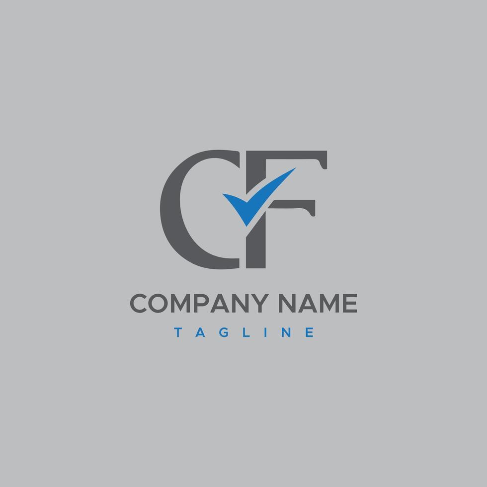 Abstract letter CF logo and icon design, with template vector