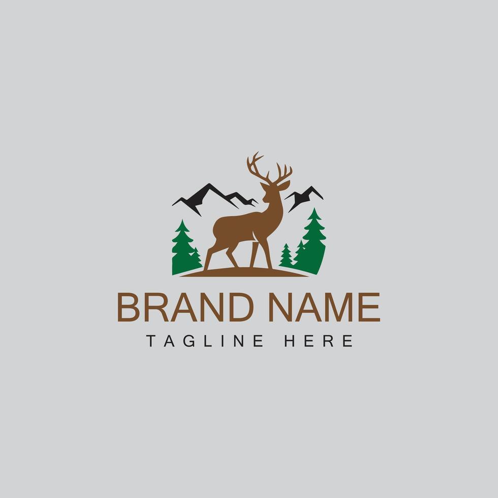 deer logo design, deer icon, deer with logo template vector