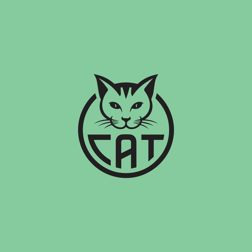Cat logo initial c logo design vector