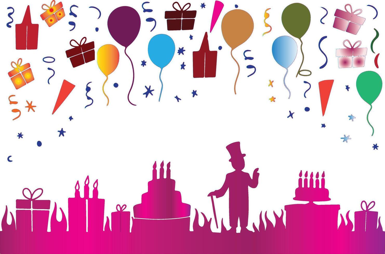 Birthday Signs And Symbols Design With White Background . vector