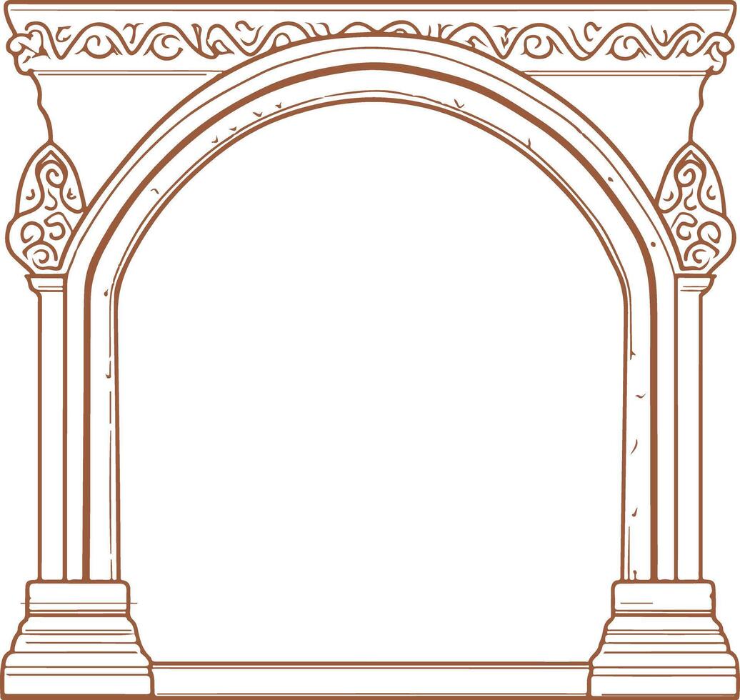 Vintage outline Islamic Banner Frame vector