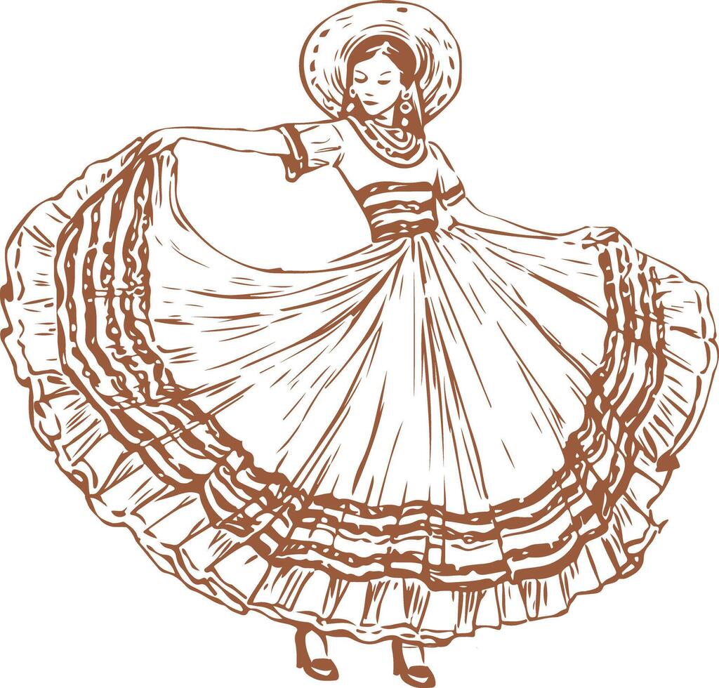 A Mexican folklore dancer-01 vector