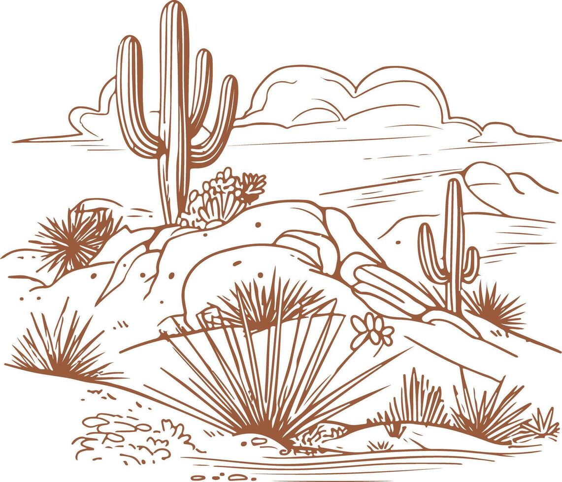 The Mexican landscape vector