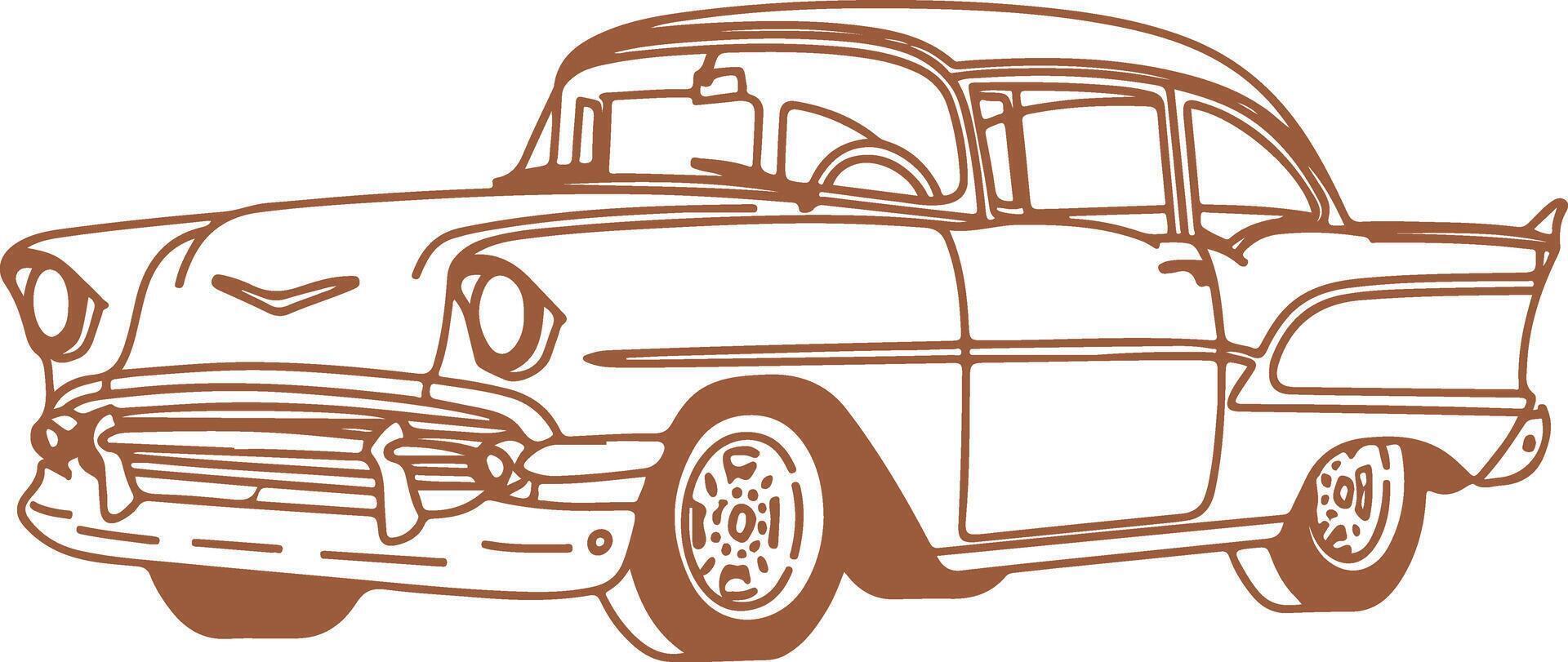 A vintage Mexican car outline vector