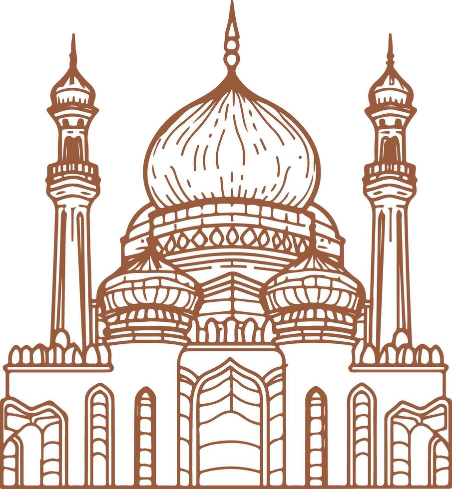 Vintage outline Eidaladha mubarak vector