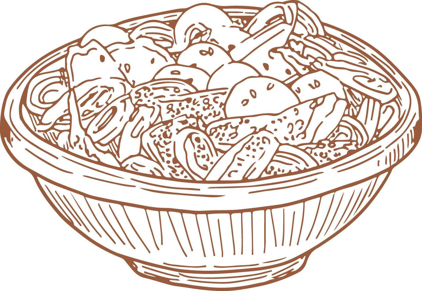 Vintage outline Mandi dish vector
