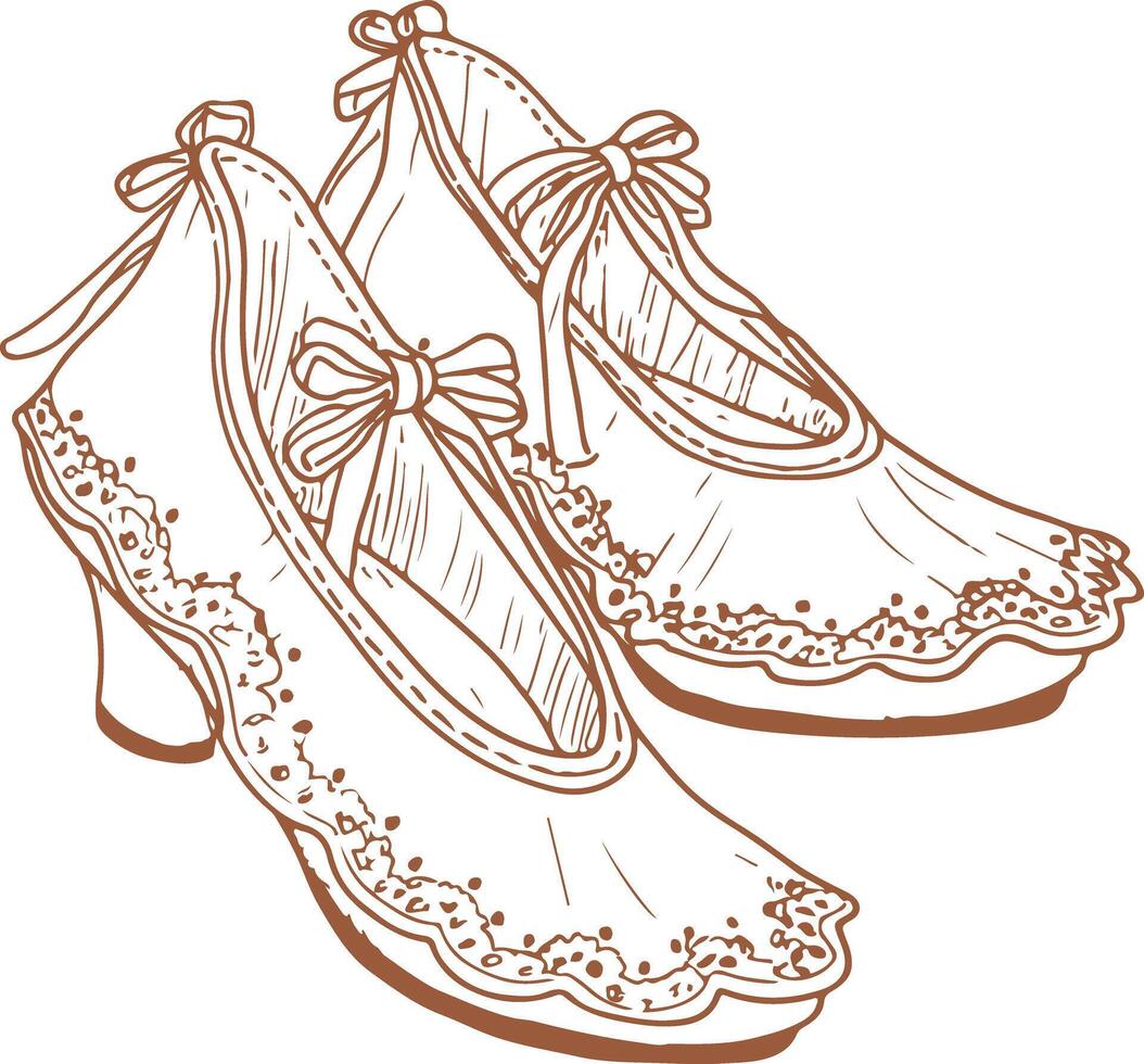 A pair of Mexican dancing shoes vector