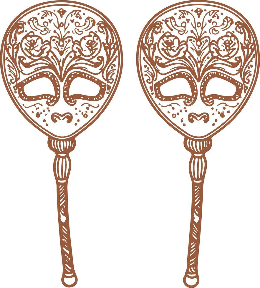 A pair of maracas mask vector