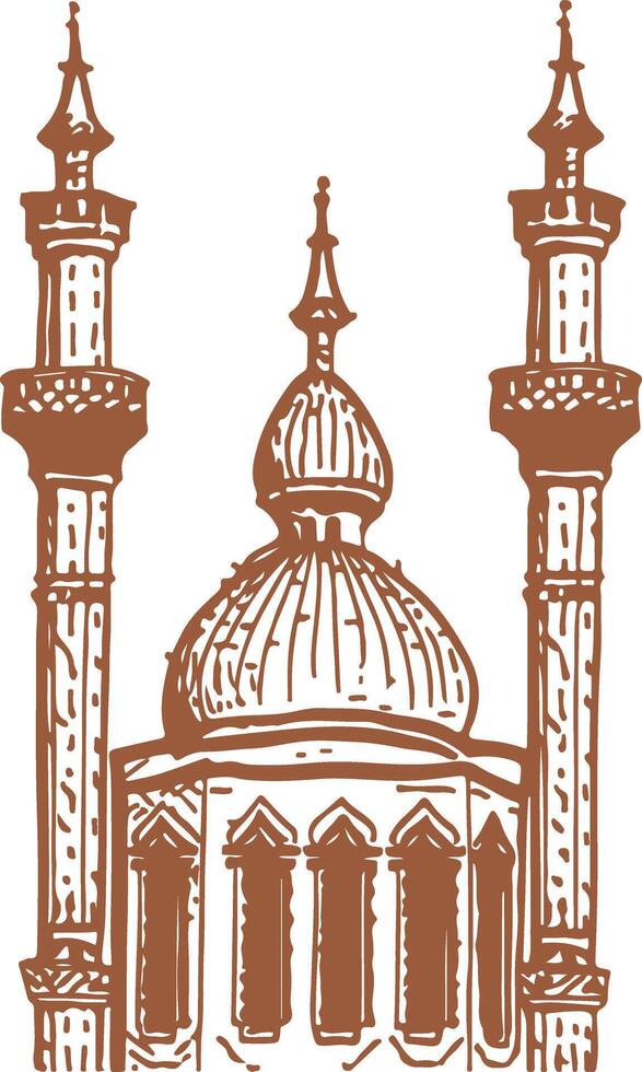 Vintage outline mosque minaretVintage outline mosque minaret vector