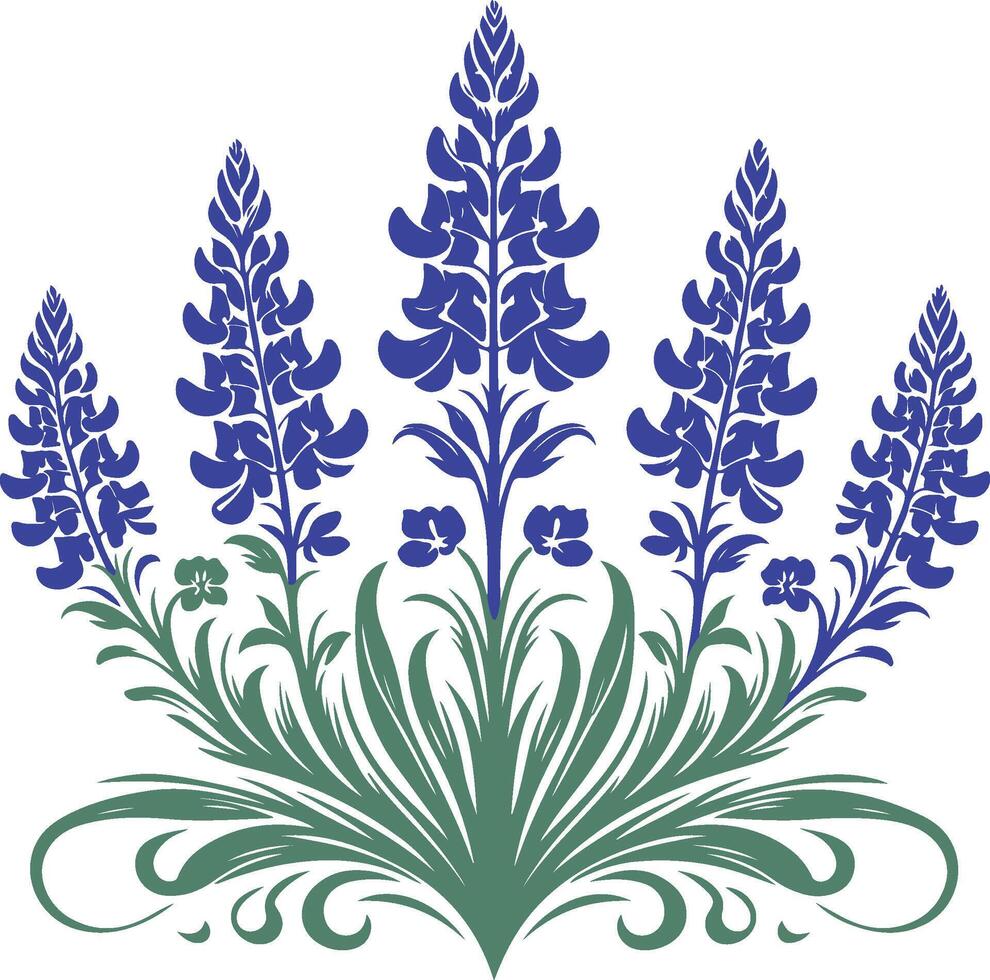 A blue and green floral design vector