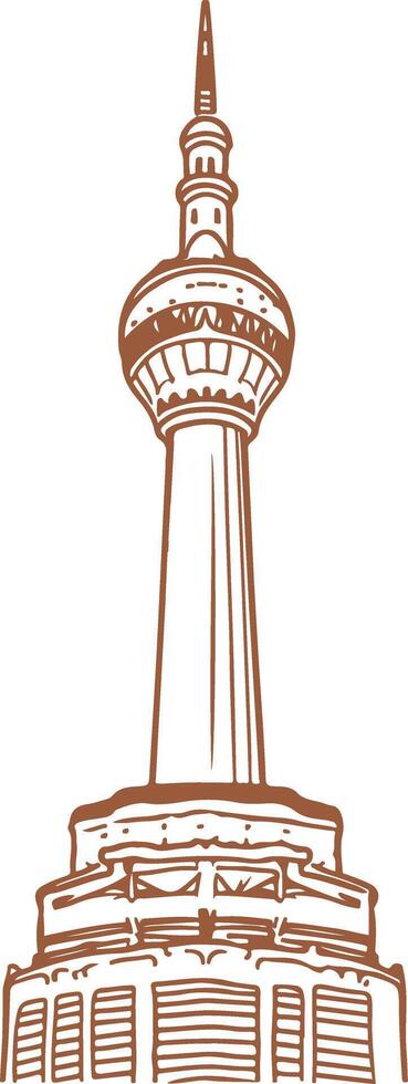 Vintage outline Minar E Pakistan Symbol vector