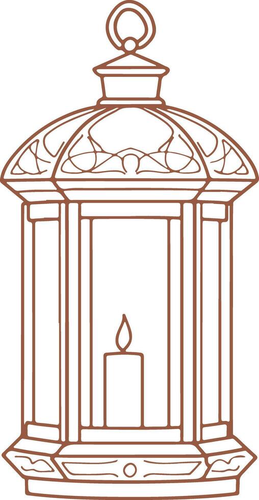 Vintage outline Eid Al Adha Lantern vector