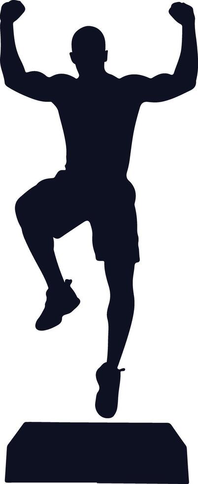 Crossfit Box Jump Man Silhouette vector