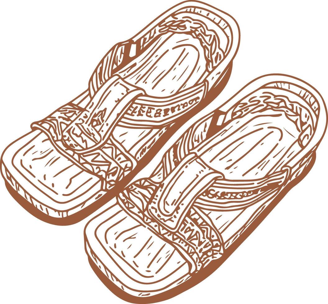A pair of flip flops vector