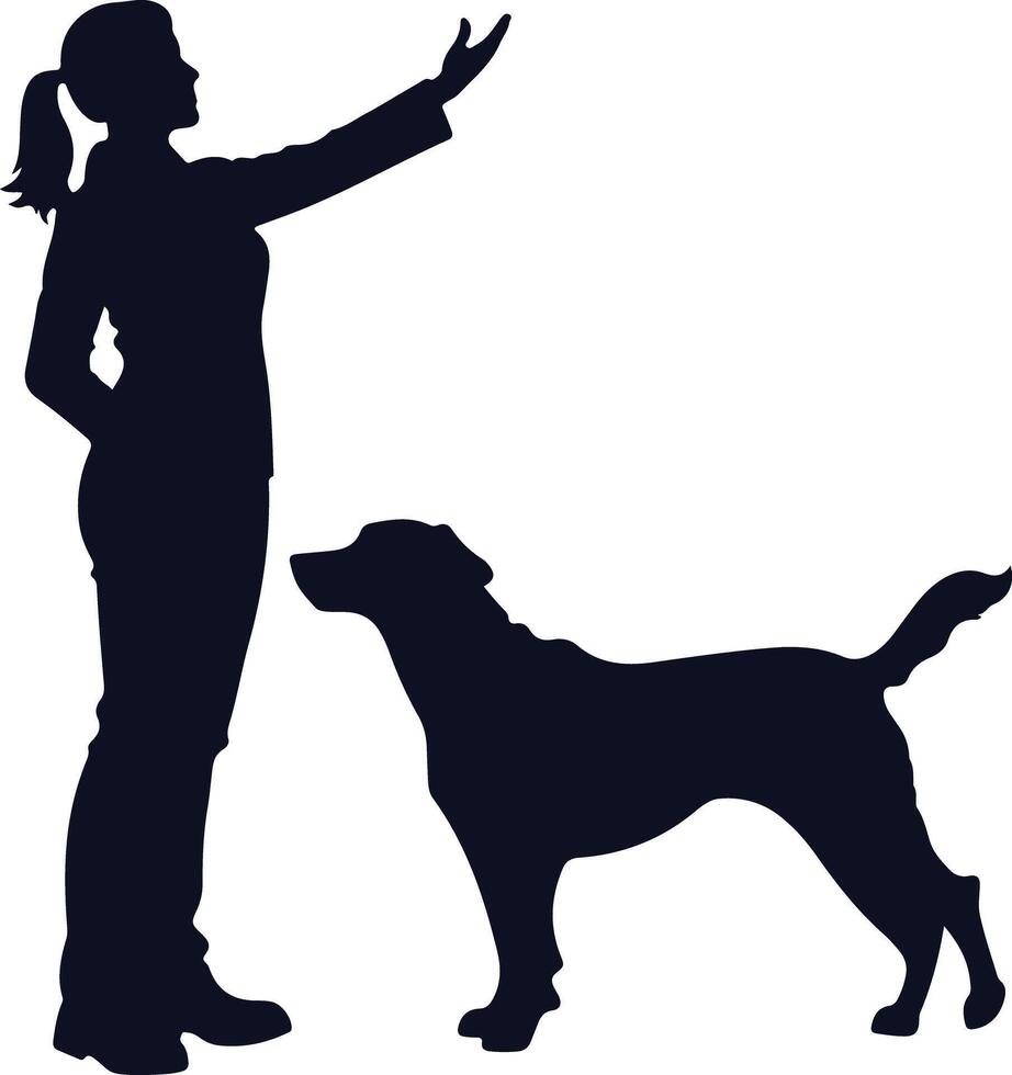 Female Dog Trainer Symbol Silhouette vector