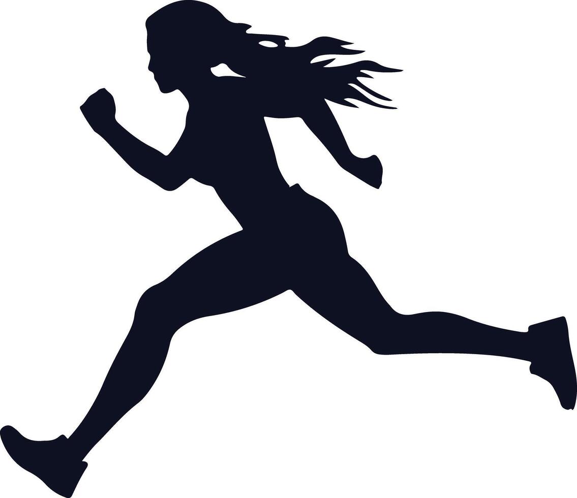 Female Runner Silhouette vector