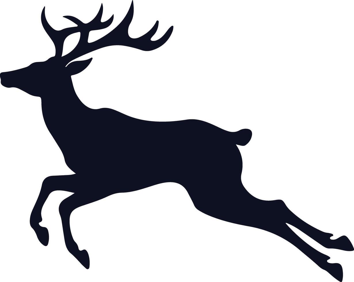Jumping Deer Symbol Silhouette vector