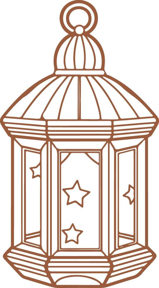Vintage outline Ramadan Kareem Islamic Latern vector