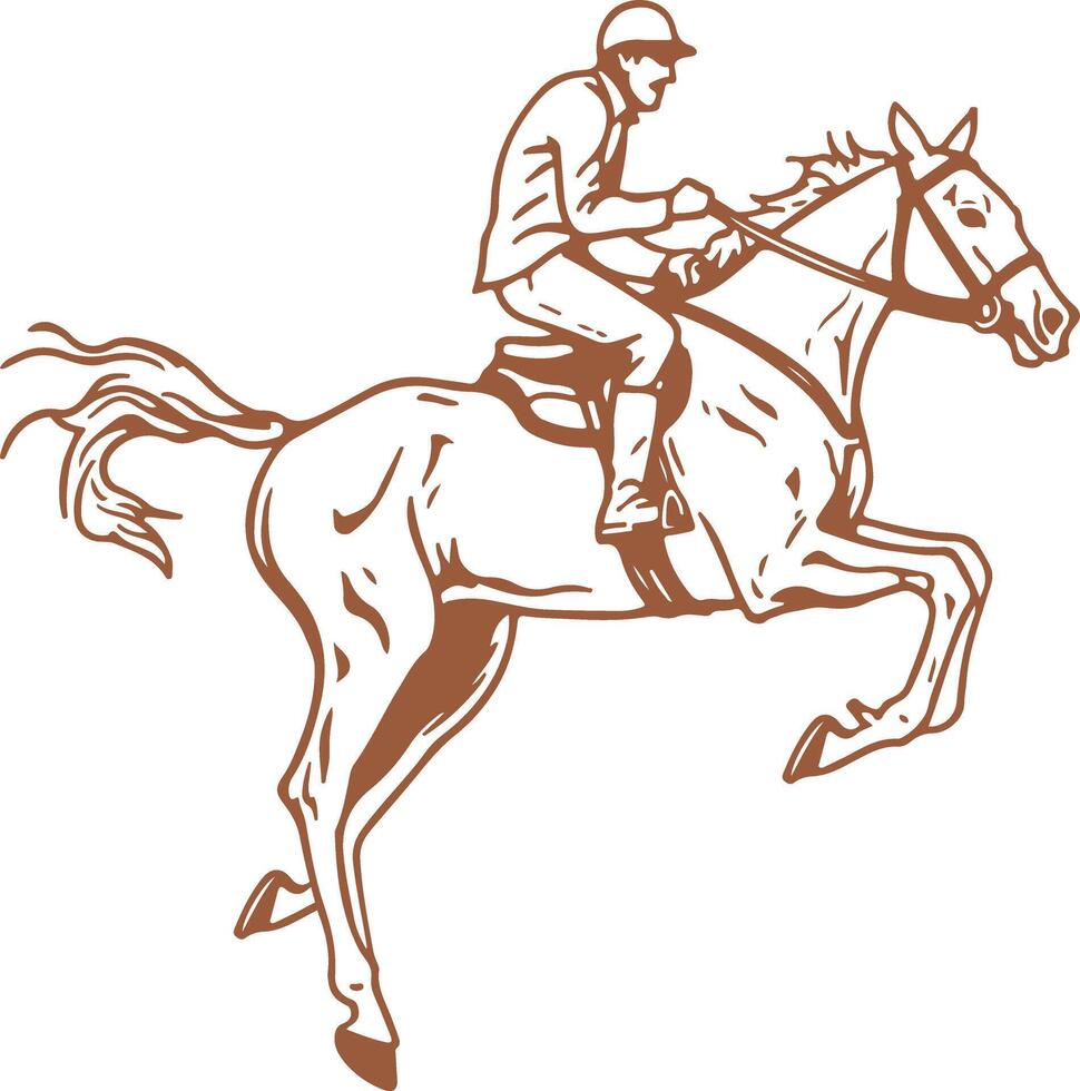 A jockey riding a horse in a race vector