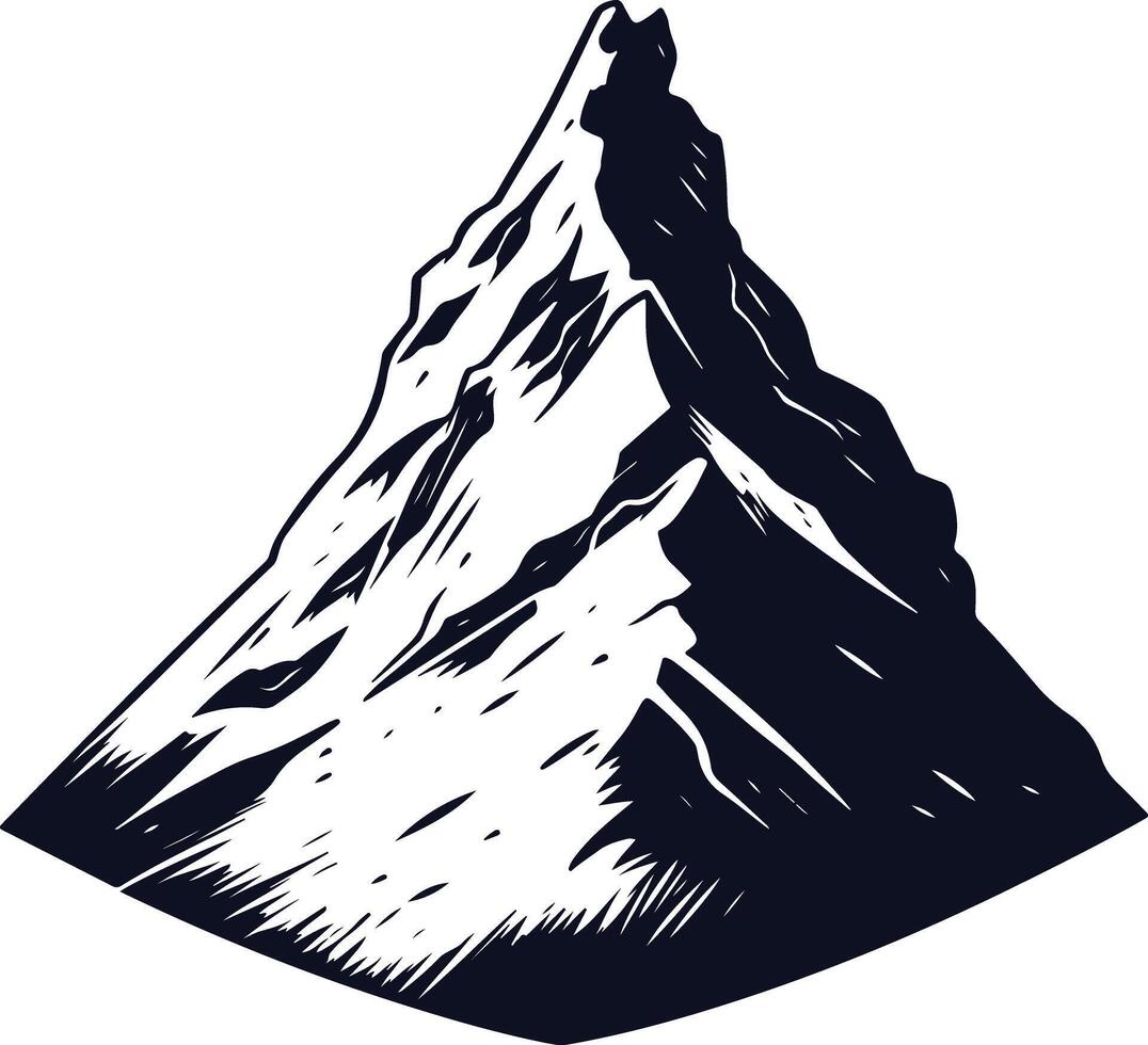 Retro Rock Mountain Silhouette vector