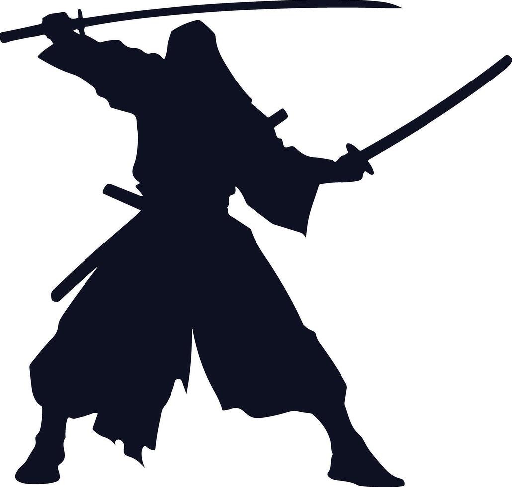 Kendo Fighter Combat Silhouette vector