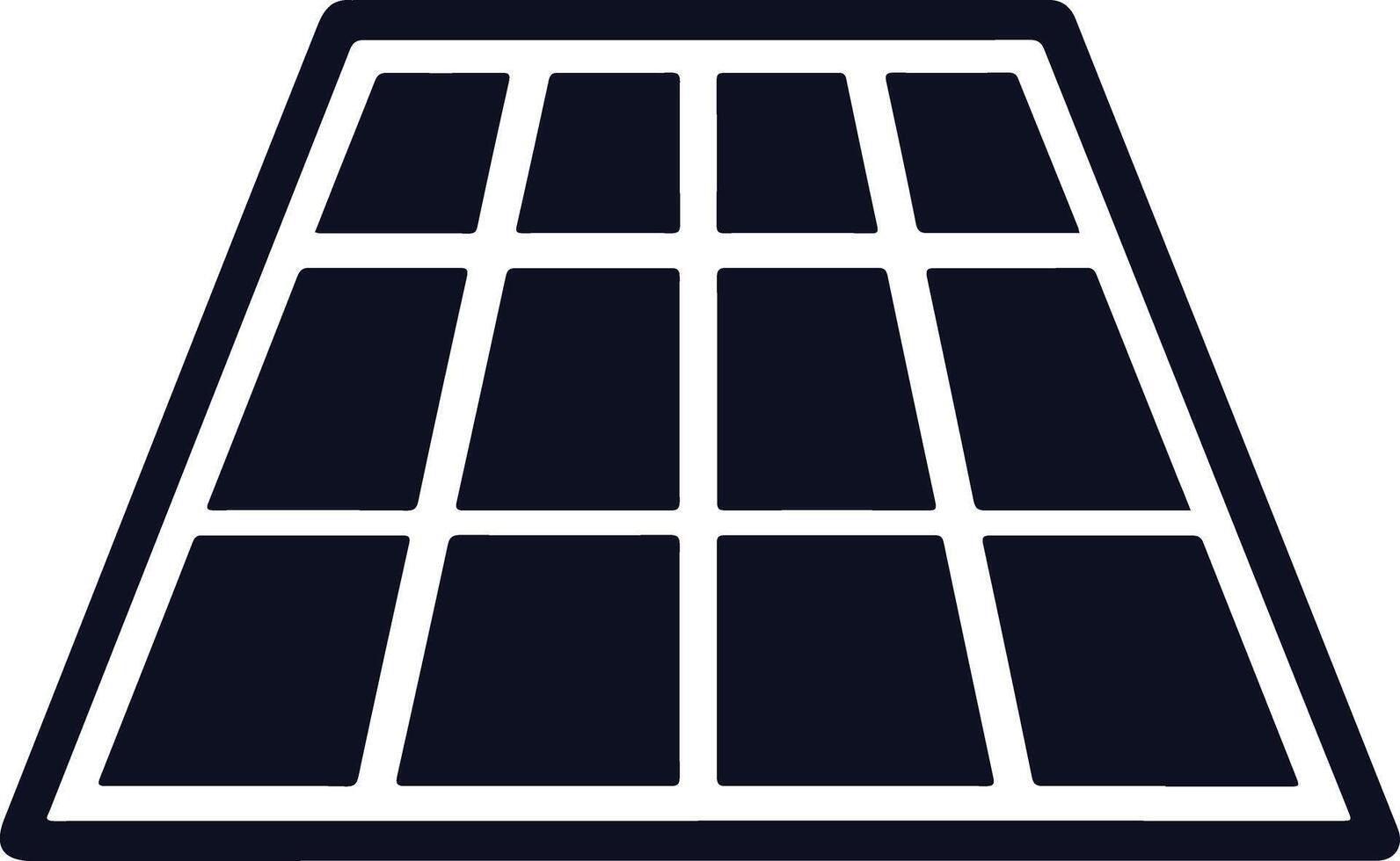 A solar panel icon with rays shining down vector