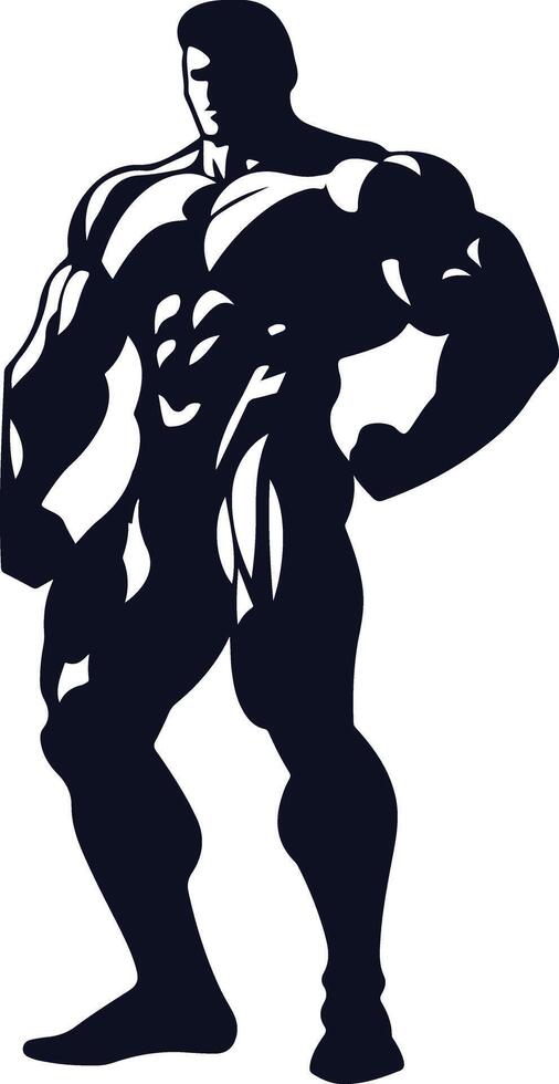 Bodybuilding Posing Man Silhouette vector