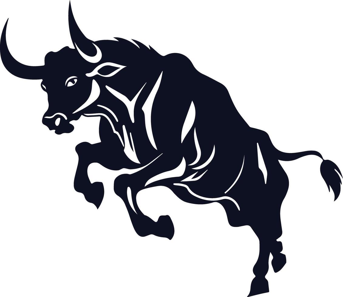 Charging Bull Symbol Silhouette vector