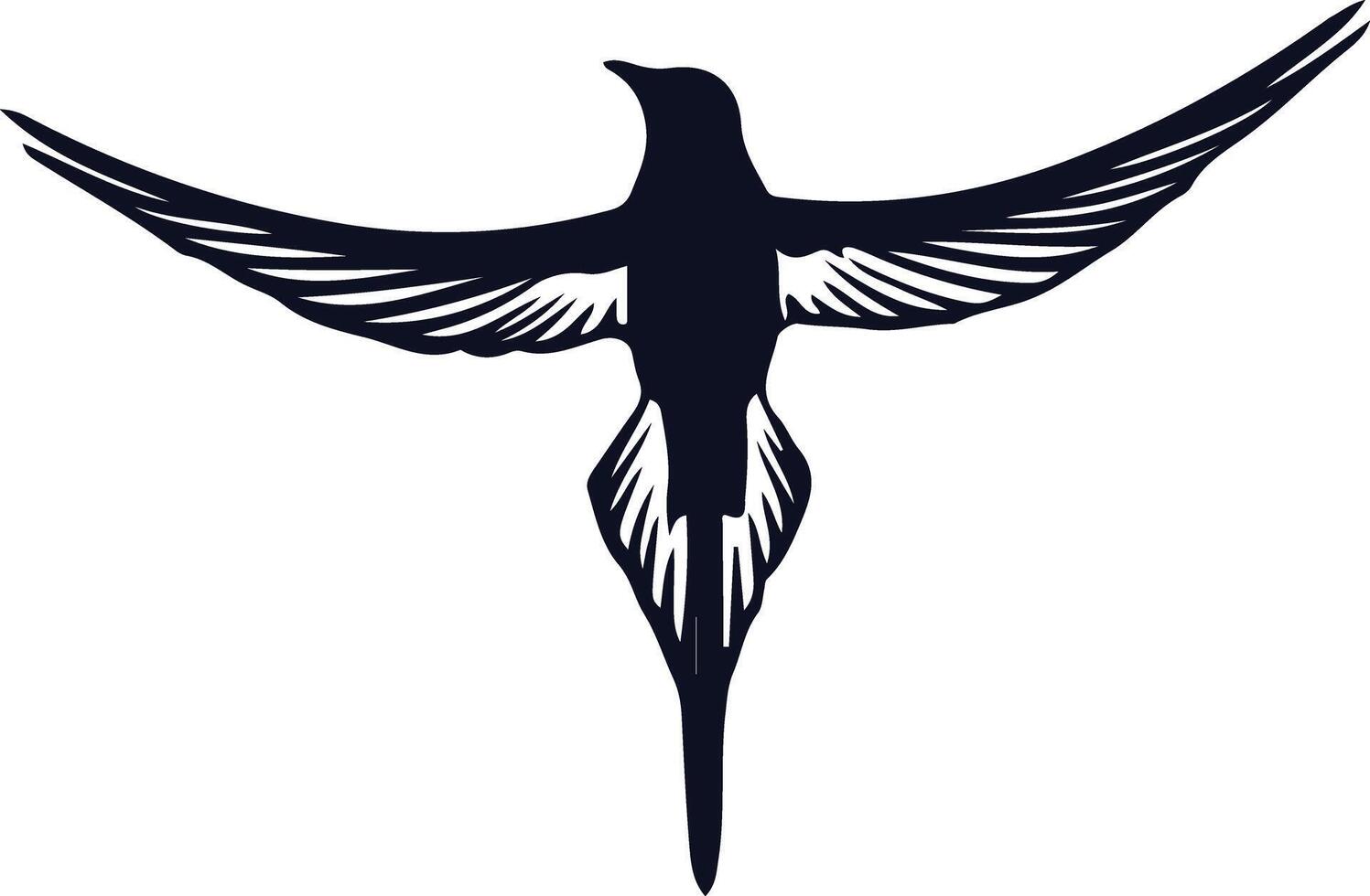 Spring Swallows Flying Silhouette vector