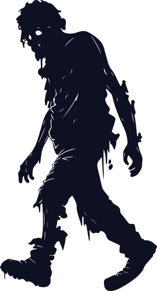 Walking Zombie Silhouette vector