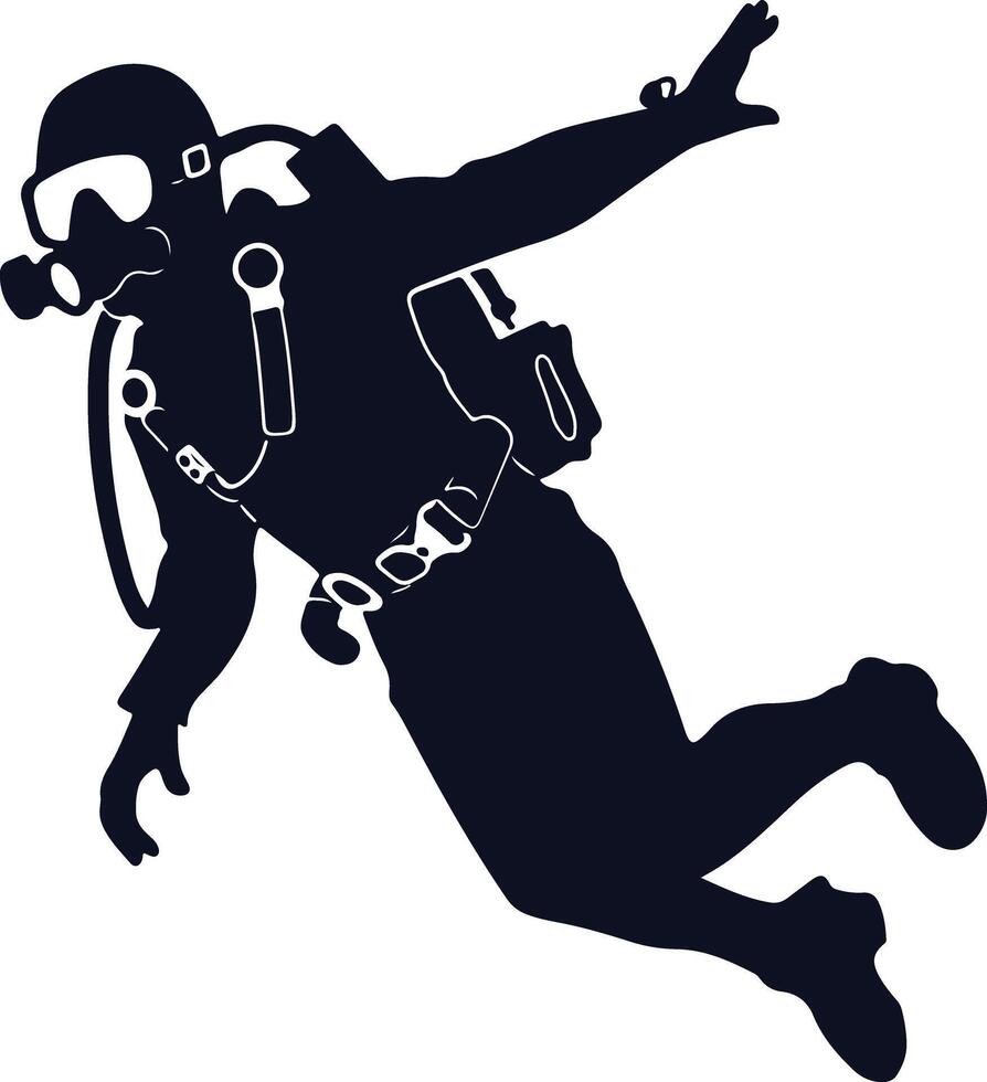 Scuba Diver Diving Silhouette vector