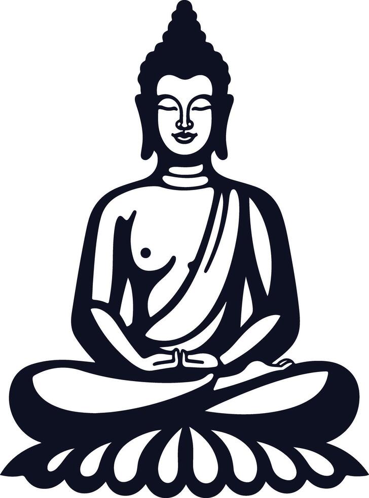 Buddha Statue Silhouette vector