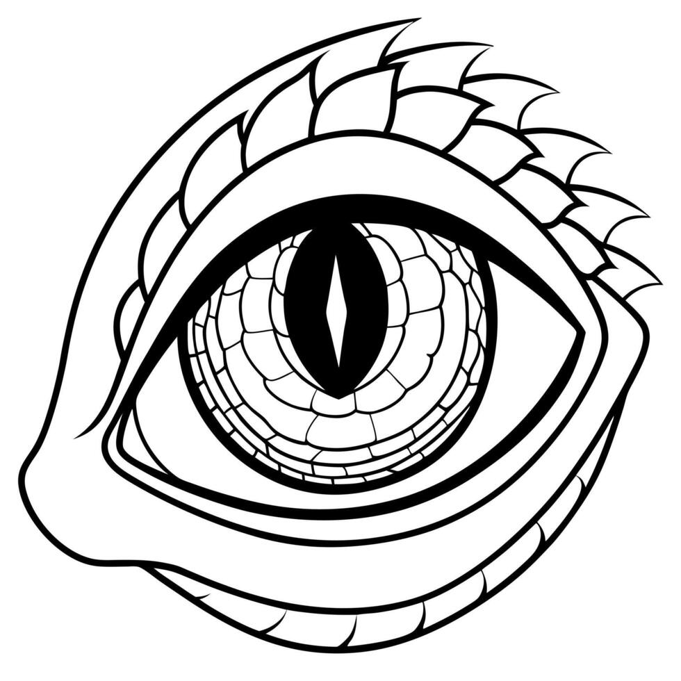 A dragon eye coloring page vector